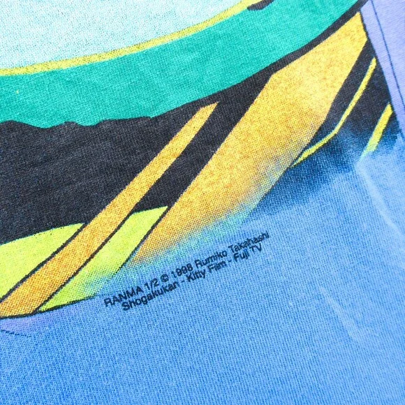 Vintage Ranma Shirt Mens Large 90s Anime Screen Stars Manga Tee Watermelon 1/2
